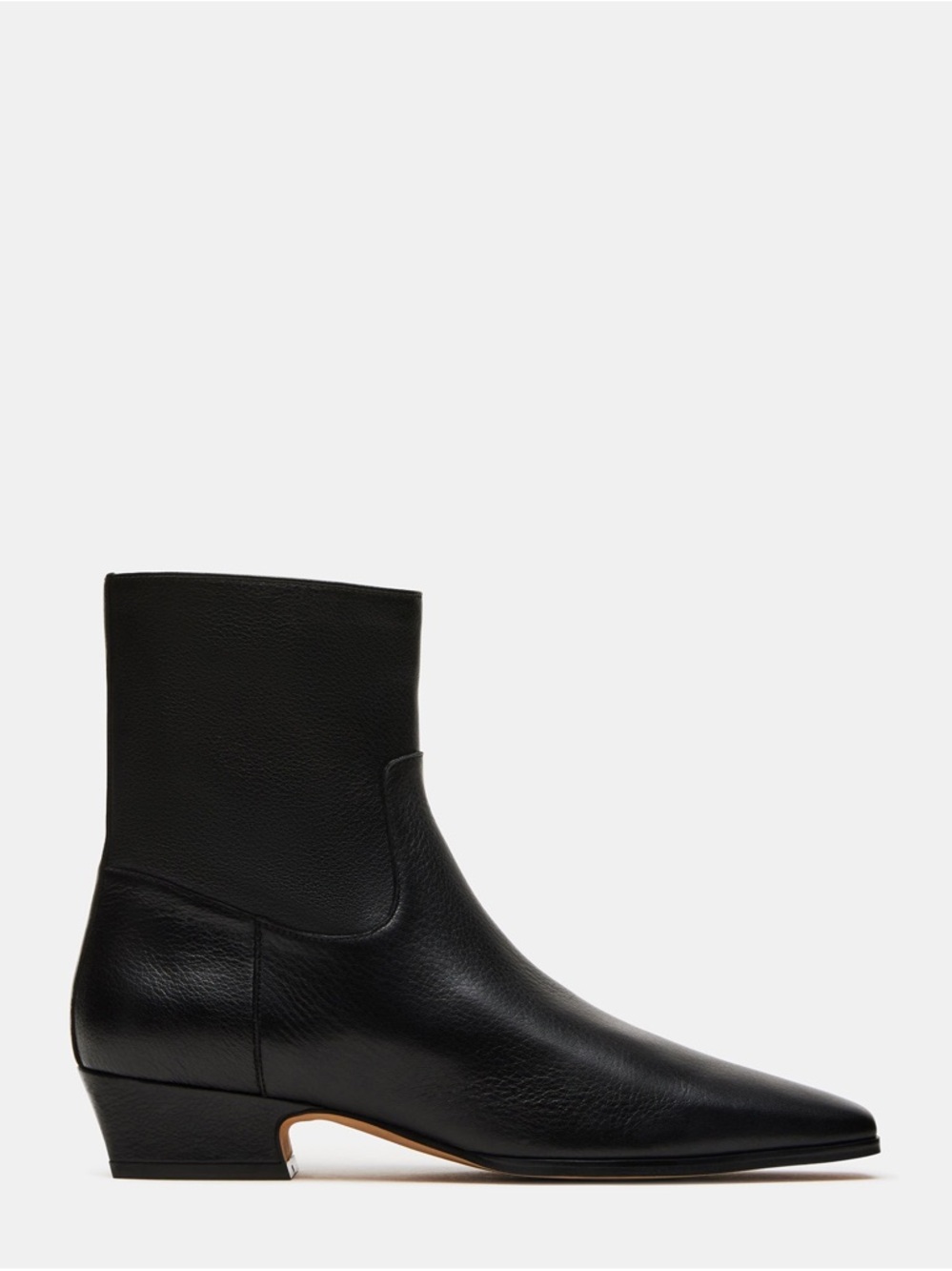 Steve Madden Dusty Black Leather Pointed Ankle Boot